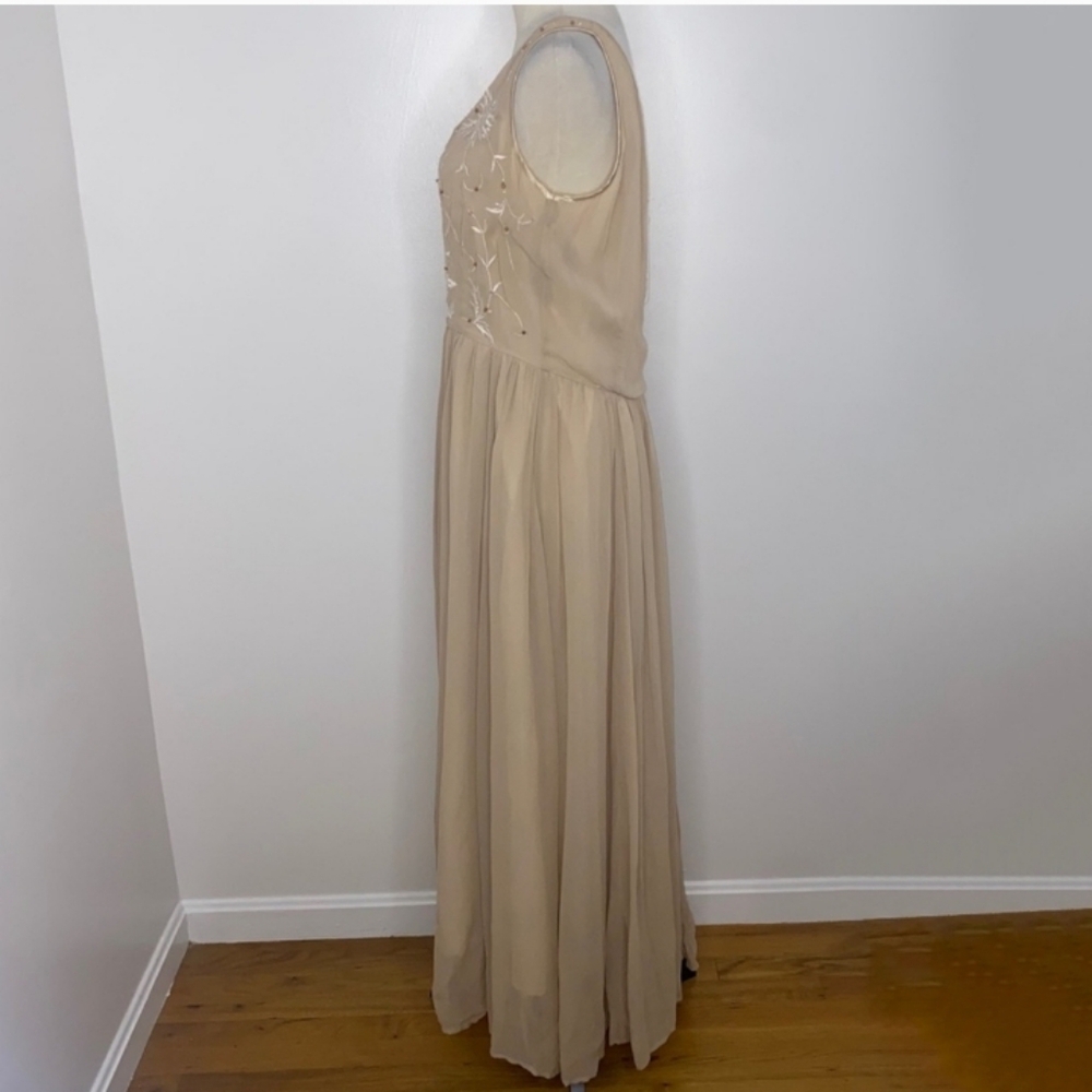 By Together Beaded Button Front Embroidered Floral Maxi Dress Size 16 NWT - Picture 2 of 10